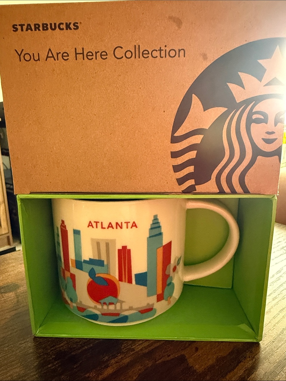 Starbucks You Are Here Atlanta Ceramic Mug in White, Red & Blue